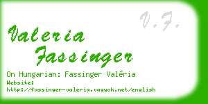 valeria fassinger business card